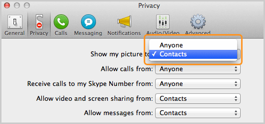 turn on the camera on skype for mac